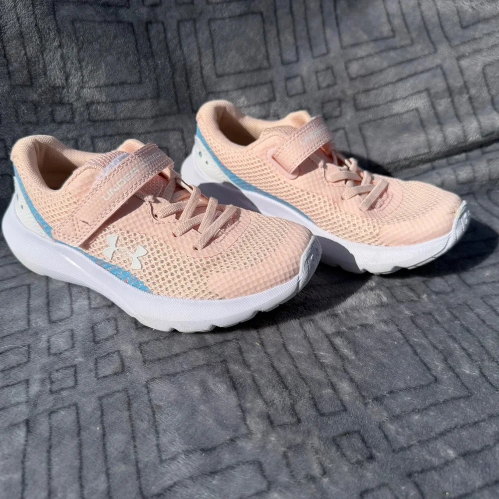 Under Armour Pursuit 3 Pink Blue Kids Running Shoes 3026991-600 Size 12.5K